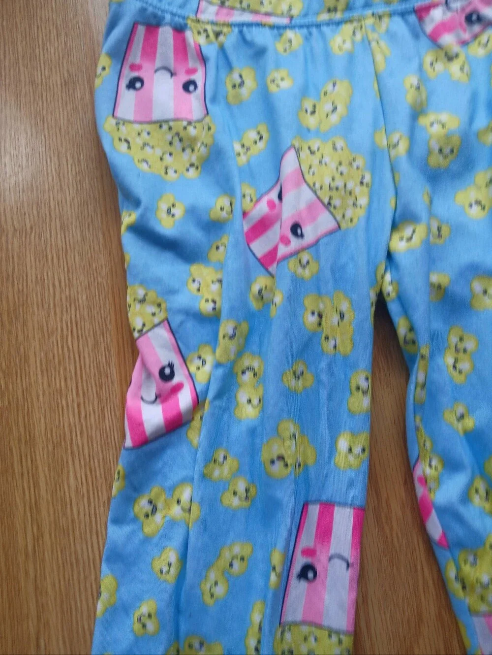Justice Kids Popcorn Print Leggings - Blue & Pink Size 14